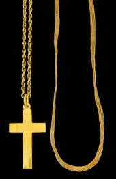 A Victorian 15ct gold cross pa