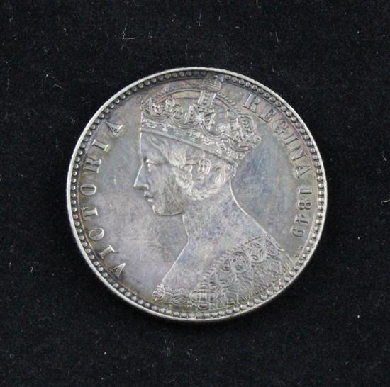 A Victorian 1849 'godless' florin