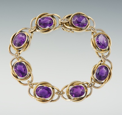 A Victorian Amethyst Seed Pearl and