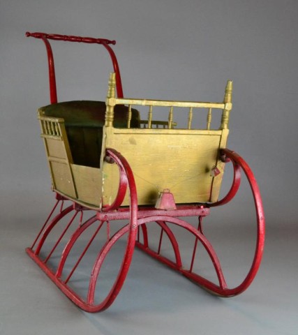 A VICTORIAN BENTWOOD & IRON MOUNTED