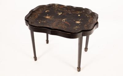A Victorian black lacquered