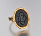 A Victorian Bloodstone Signet
