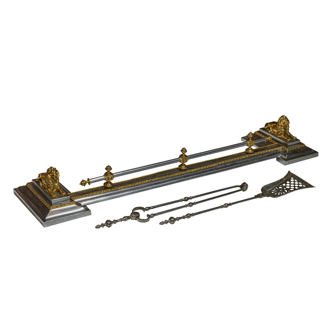 A VICTORIAN BRASS AND SILVERED
