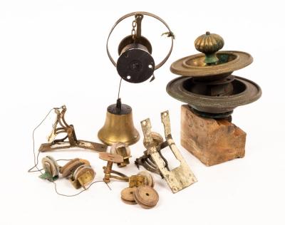 A Victorian brass bell pull with