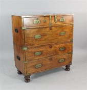 A Victorian brass bound teak c