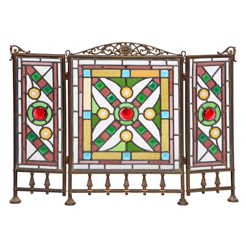 A Victorian brass folding