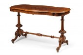 A VICTORIAN BURL WALNUT CENTER