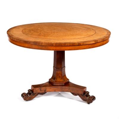 A Victorian burr maple centre