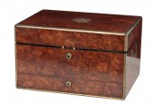 A VICTORIAN BURR WALNUT AND BR