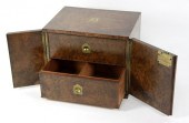 A Victorian burr walnut humido