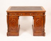 A Victorian burr walnut pedest