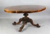A Victorian burr walnut serpen