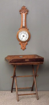 A Victorian butler's oak tray