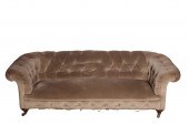 A VICTORIAN BUTTON UPHOLSTERED