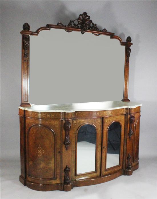 A Victorian carved and inlaid