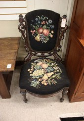A VICTORIAN CARVED AND INLAID