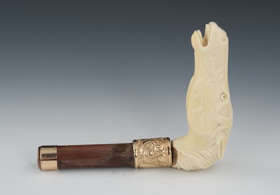 A Victorian Carved Ivory and Gold