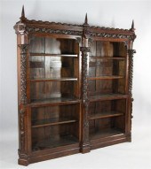 A Victorian carved oak and cop