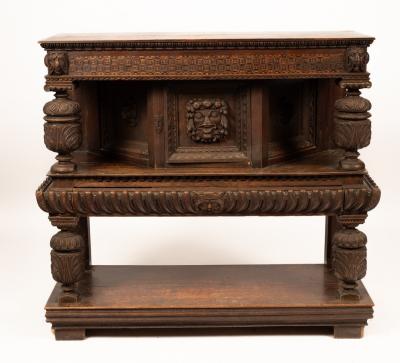 A Victorian carved oak court