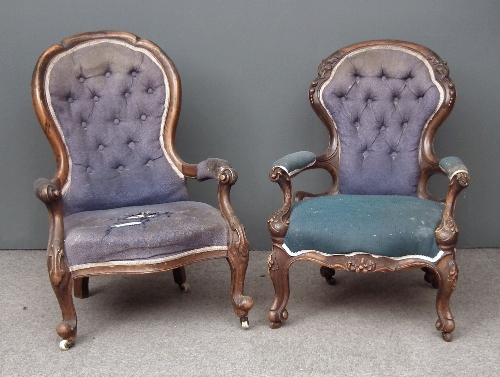 A Victorian carved walnut show-wood
