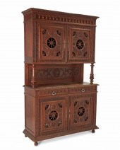 A VICTORIAN CARVED WALNUT SIDE