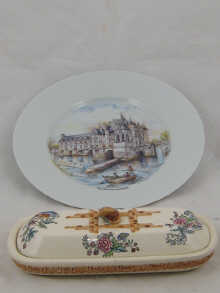 A Victorian ceramic butter dish