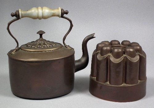 A Victorian copper circular jelly