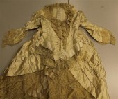 A Victorian cream embroidered
