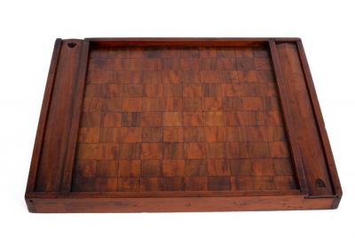 A Victorian draughts/chess board,