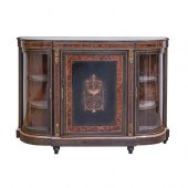 A Victorian ebonised amboyna a