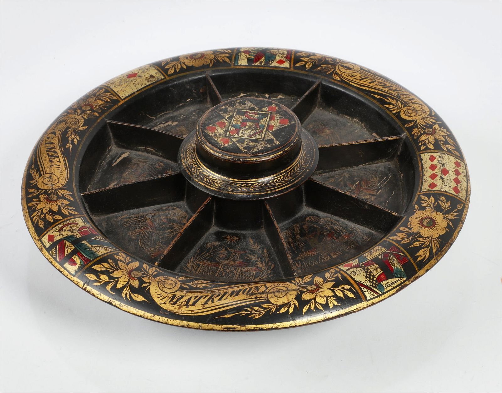 A VICTORIAN EBONIZED POPE JOAN GAME