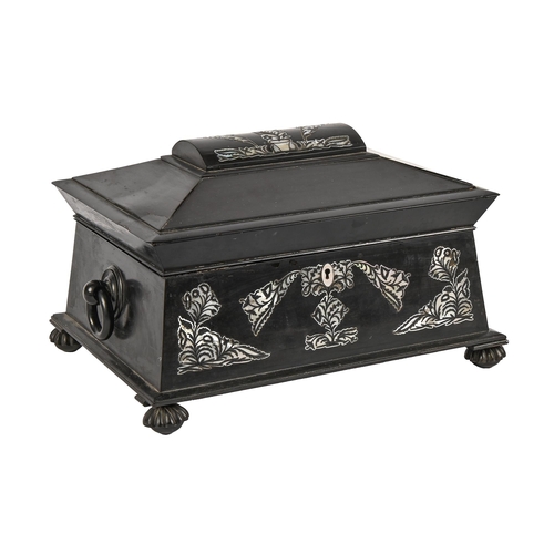 A Victorian ebony sarcophagus