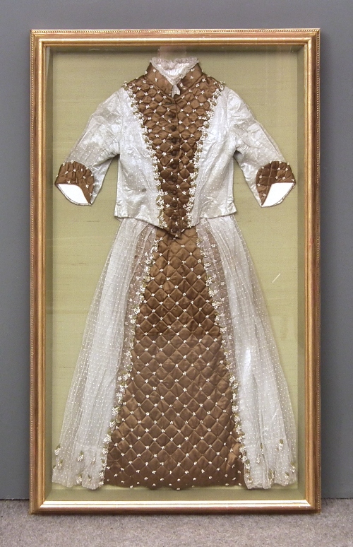 A Victorian embroidered brown
