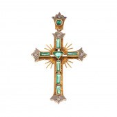 A VICTORIAN EMERALD & DIAMOND
