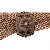 A VICTORIAN ENAMEL TASSEL BRAC