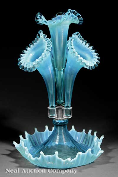 A Victorian Fiery Opalescent Blue