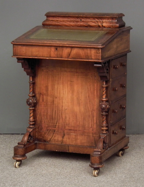 A Victorian figured walnut