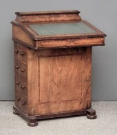A Victorian figured walnut Dav