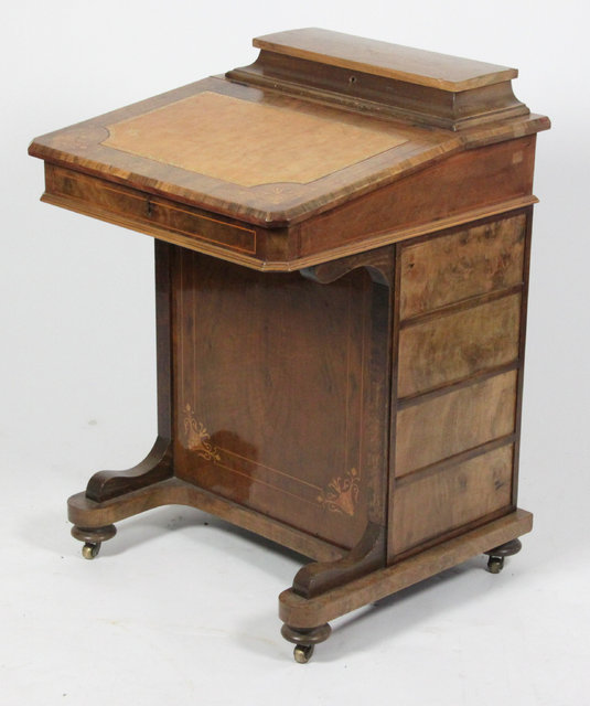 A Victorian figured walnut
