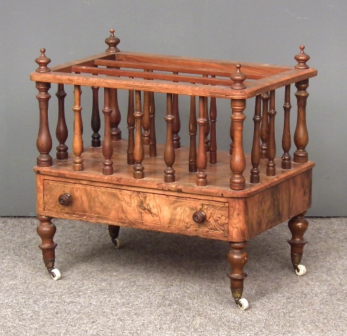A Victorian figured walnut three