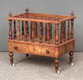 A Victorian figured walnut thr