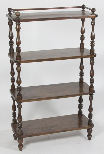 A Victorian four-tier whatnot the