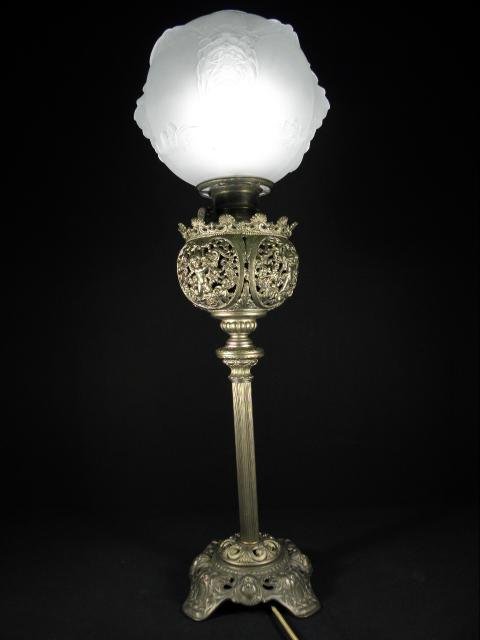 A Victorian gilt brass column style