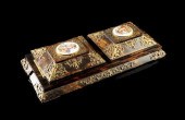 A VICTORIAN GILT BRONZE AND PA