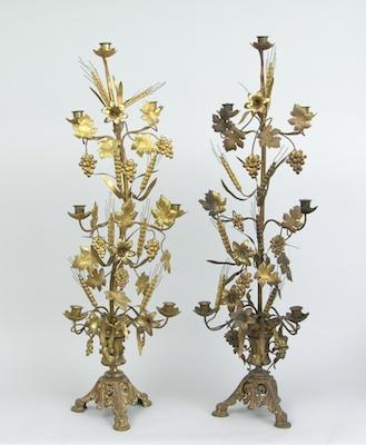 A Victorian Gilt Metal Candelabra