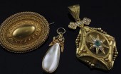 A Victorian gold emerald and s