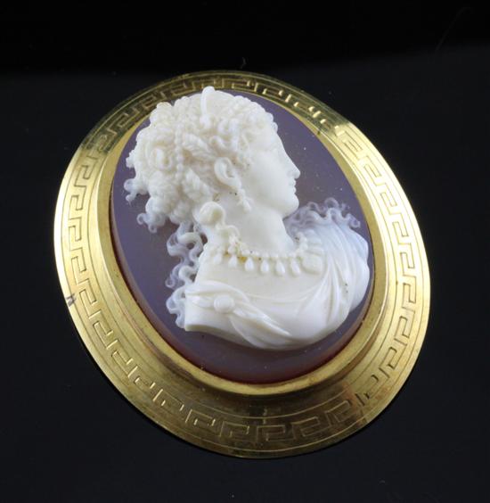 A Victorian gold framed hardstone