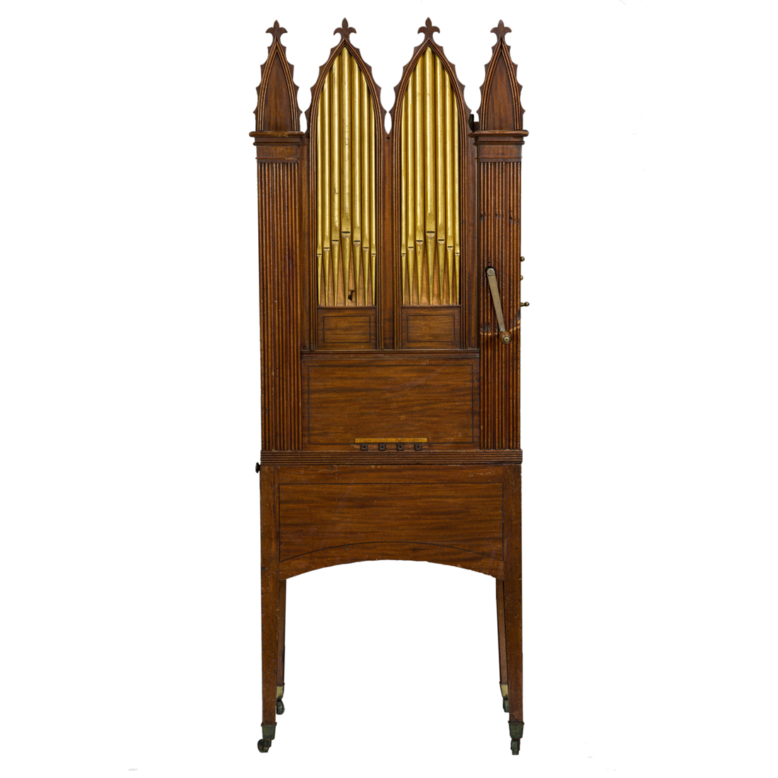 A VICTORIAN GOTHIC REVIVAL MAHOGANY