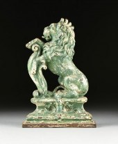 A VICTORIAN GREEN PAINTED CAST