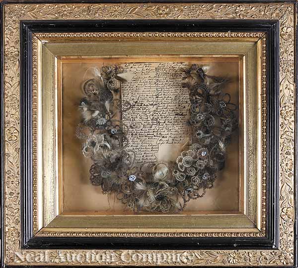 A Victorian Hairwork Wreath